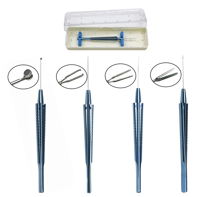 

GREATLH Retinal Capsulorhexis Forceps with Box Titanium Alloy Micro Retinal Forceps Ophthalmic Instrument Eyelid Tools
