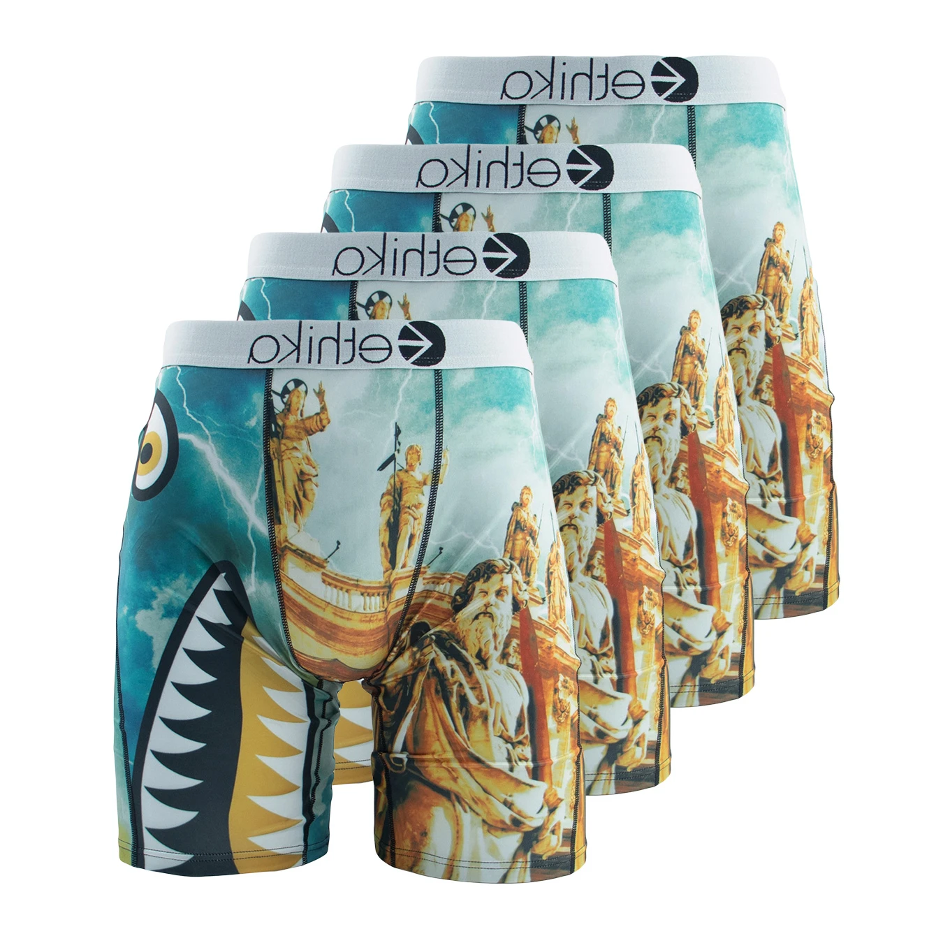 4Pcs Sexy Men Underwear Boxers Printed Man Underpants Breathable Summer Men Panties Lingeries Plus Size XXXL Men's Boxer Briefs 4
