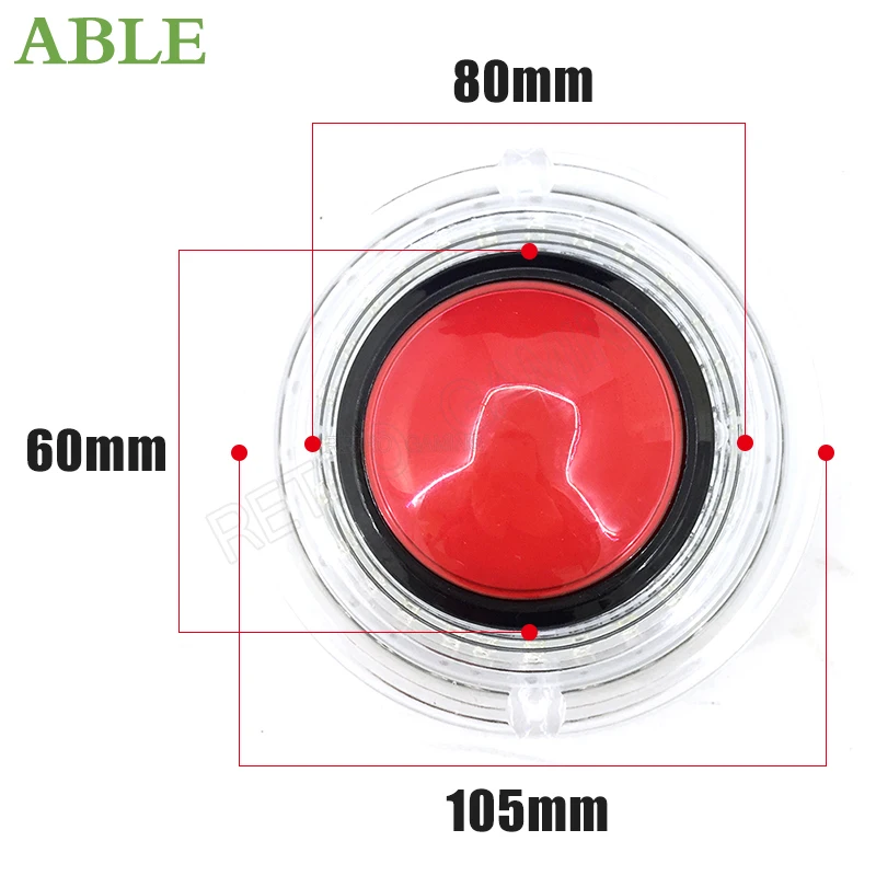 10pcs/lot 80mm Arcade Button Jumbo RGB Colour Changing Illuminated LED Colorful Flashing Push Button For Arcade Game Machine