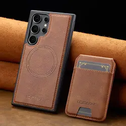 Magnetic Dual - Function Phone Case - Galaxy S23 Ultra (Brown)