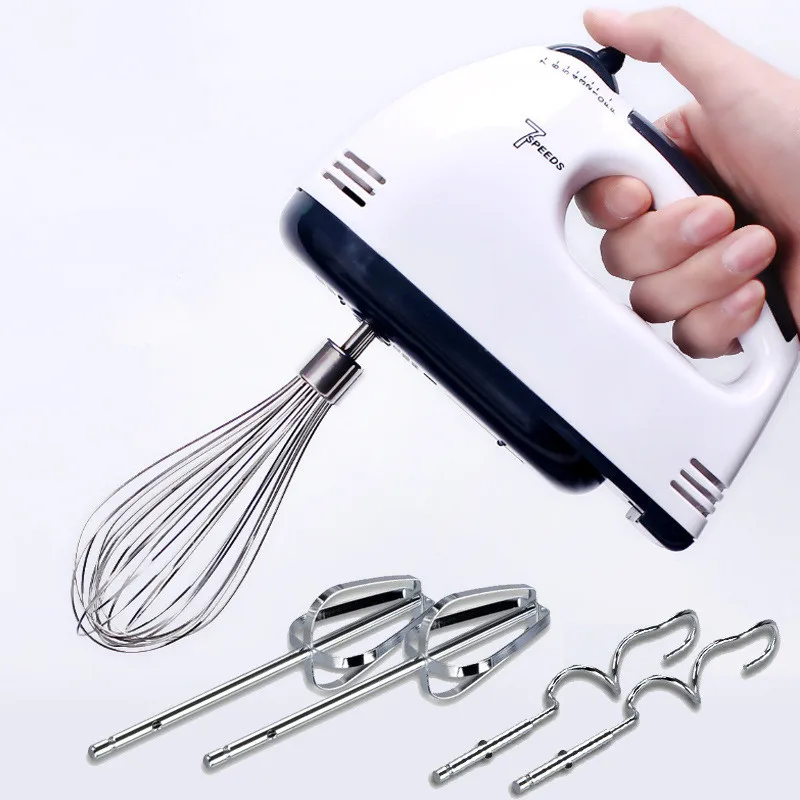 Hand Mixer Electric Handheld Blenders, 7-speeds Cake Whisk With 2 Beaters &  2 Dough Hooks Mini Egg Cream Food Beater For Kitchen Baking Cake