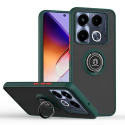 Versatile Rotatable Bracket Phone Case with Car Holder and Finger Ring Cover for Infinix Hot 30 Play (Dark Green)