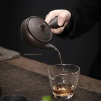 Pot à poignée latérale en poterie violette, théière Kung Fu en céramique aveugle à la main, théière simple, dispositif de préparation de thé Pu'er, ensembles de thé, théière chinoise 3