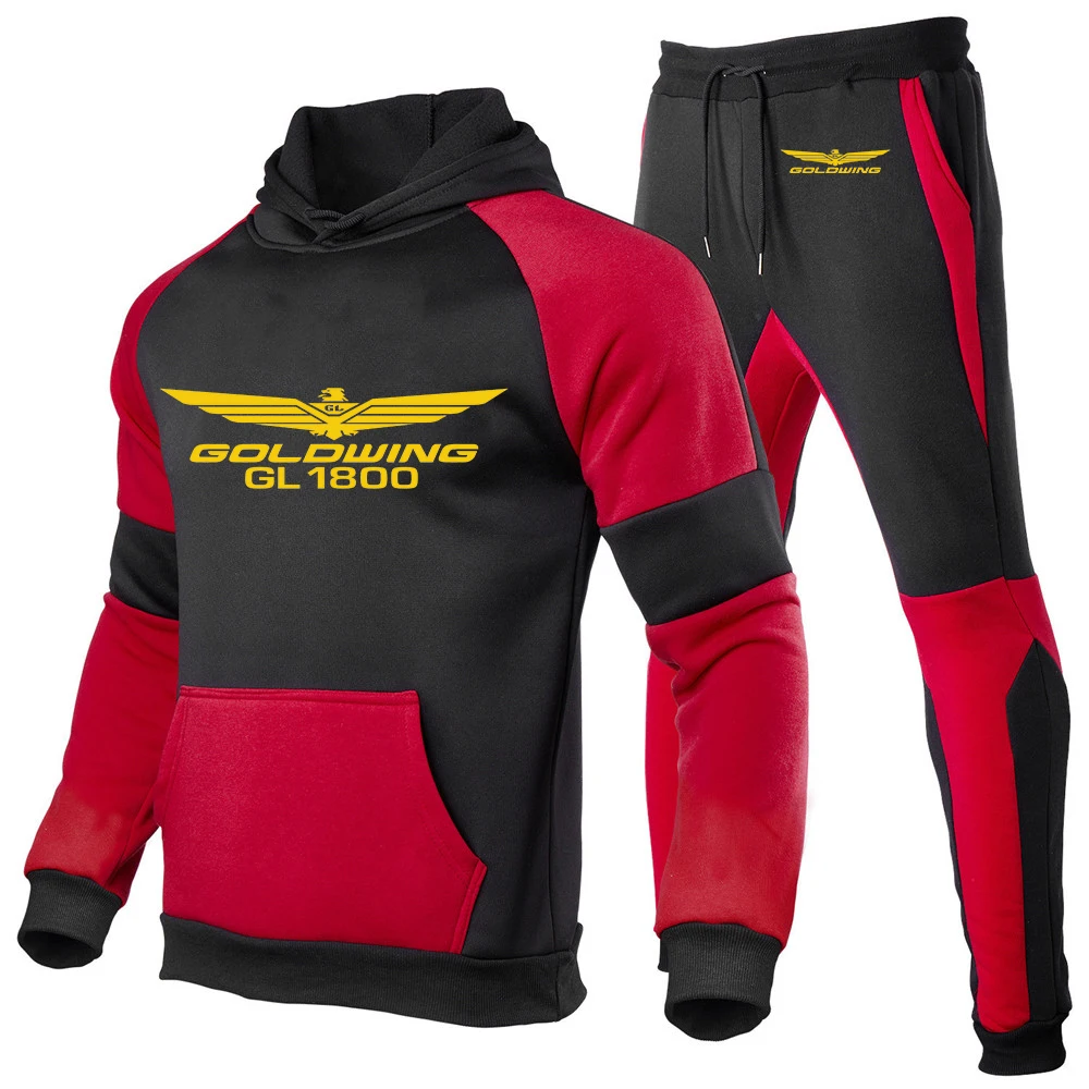 2023 Spring and Autumn Golden Wing GL1800 GL1500 Motocycles printed men's hooded sweatshirt+sweatpants fashion suit