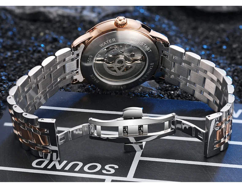 Skeleton Automatische Tourbillon Mechanische Herrenuhr 3Bar Wasserdicht Leuchtende Sonne Mond Sterne Neue Luxusuhr Reloj Hombre_voghion.com