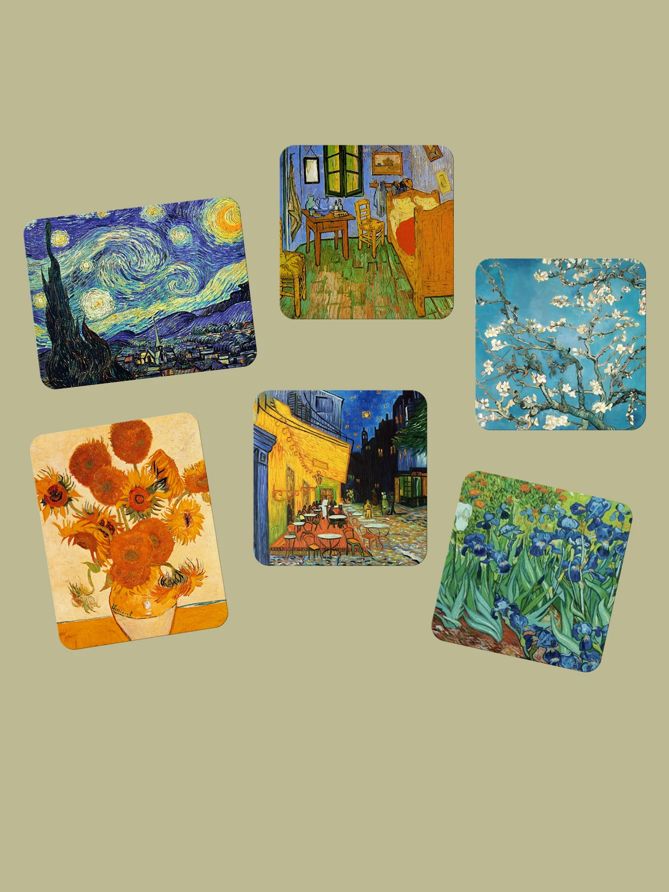 1set6pcs Vincent van Gogh Art Fridge Magnet Non Residual Glue Waterproof