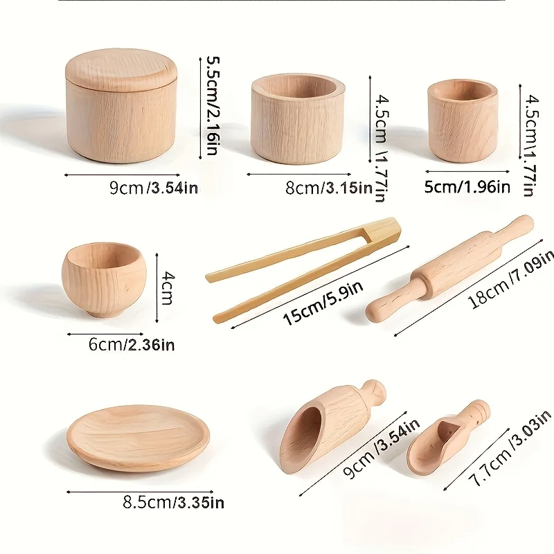 Tea Set Simulation Toys, Sensory Enlightenment and Puzzle Simulation Kitchen, Home Experience Toys, Early Education Wooden Toys