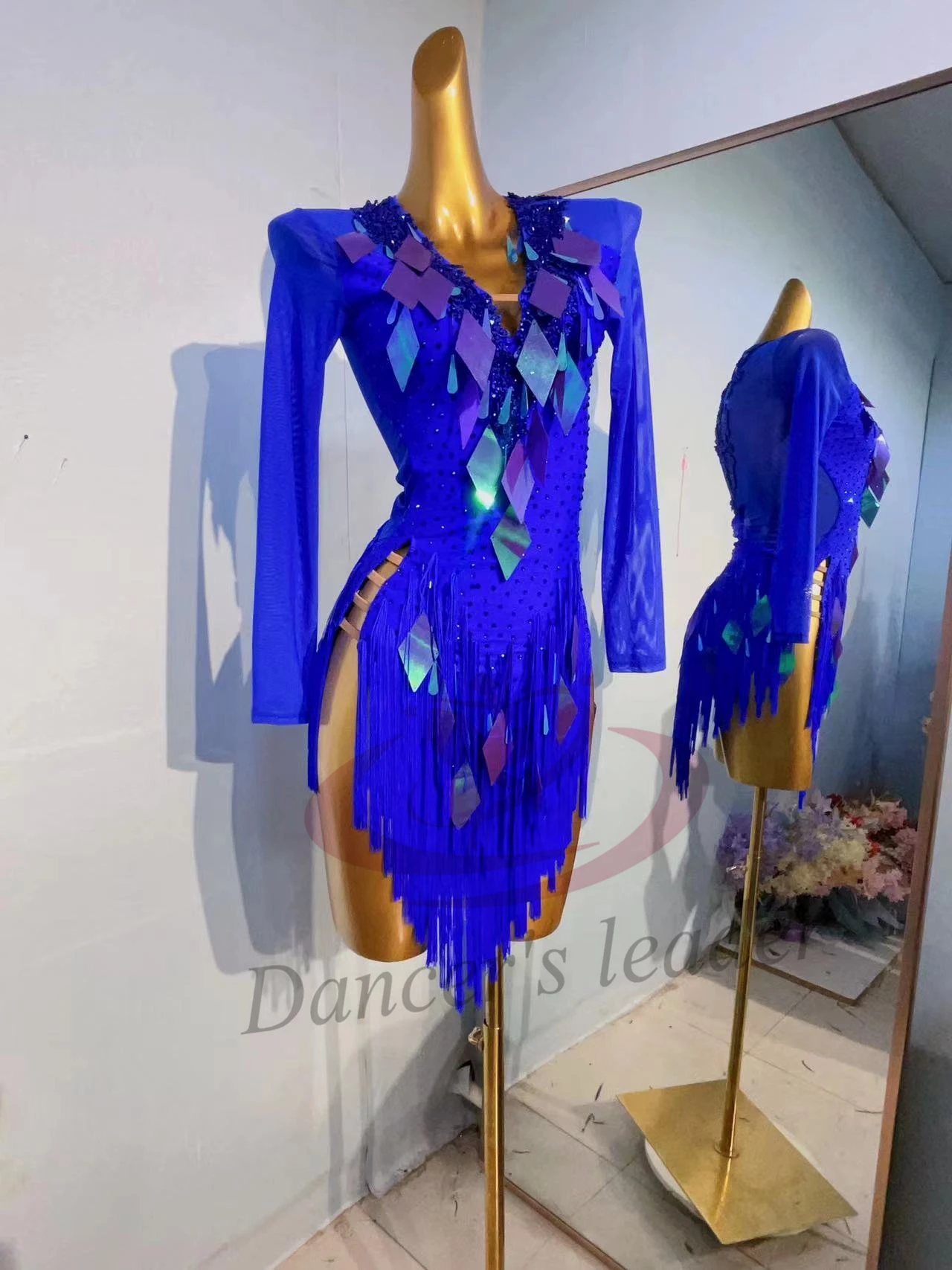 

Национальный стандарт латиноамериканских танцев, одежда для соревнований, высококачественное стандартное платье с сетчатыми блестками и бриллиантами для самбы на заказ