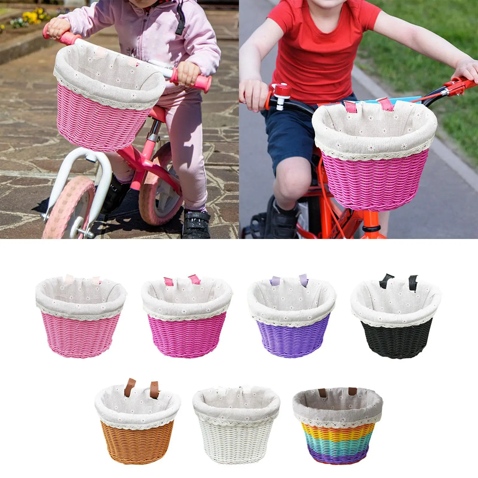 Kids Bike Basket,Bike Hanging Basket,Waterproof Detachable Bike Storage Basket,Handlebar Basket for Boys Girls School Outdoor