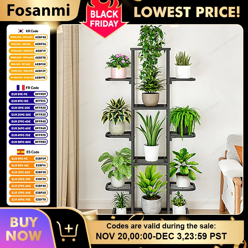 Indoor Plant Stand Flower Rack 5 Tier 7 Tier Flower Pot Shelf Storage Display Organizer Rack For Garden Balcony Home