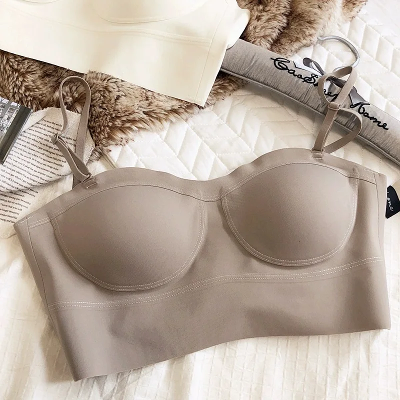 Simple back thin of large size removable straps without steel ring  underwear bra smear anti-glare sling lingerie - AliExpress
