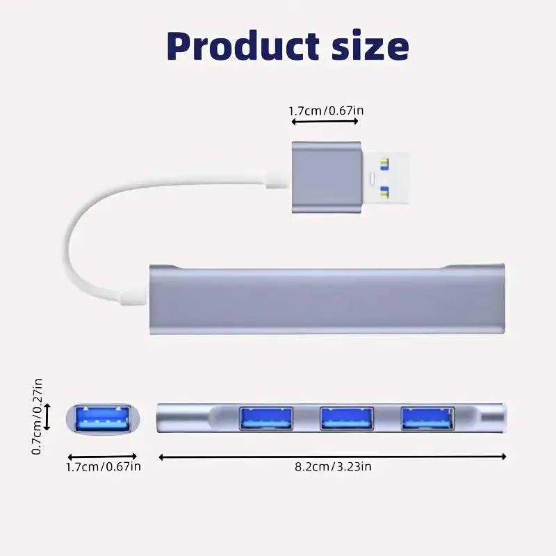 Mini USB Extender Hub/Type-C To USB 3.0 With 3 2.0 Ports Suitable For Mobile Phones Keyboards Mice Storage Devices Laptops