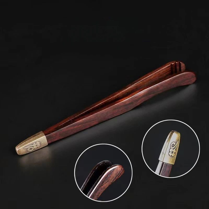 Sandalwood anti drop tea clip Wooden Tweezer Teacup Clip Non-slip Sawtooth Tea Tweezers KungFu tea set accessories bamboo tea accessories tea bag tongs teapot lid clip tea ceremony set