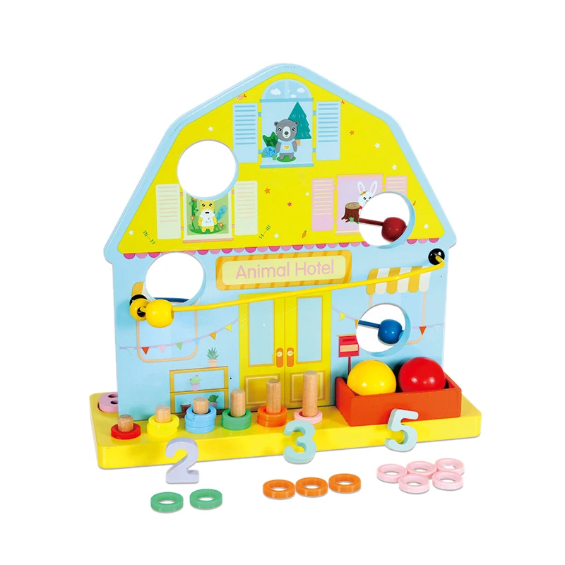 

Многофункциональный дом вращающийся шар логарифмическая доска головоломка игрушка Детские часы цифровое познание деревянная игрушка для детей