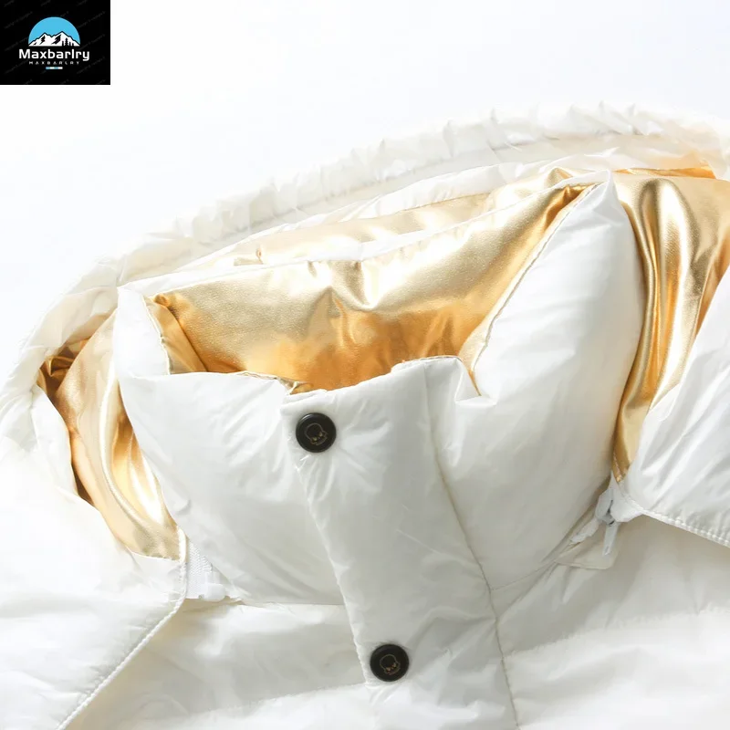 Winter Hooded Down Jacket Men's Fashion Black Gold White Duck Down Warm Coat South Korea Luxury Clothing New Men's Jacket