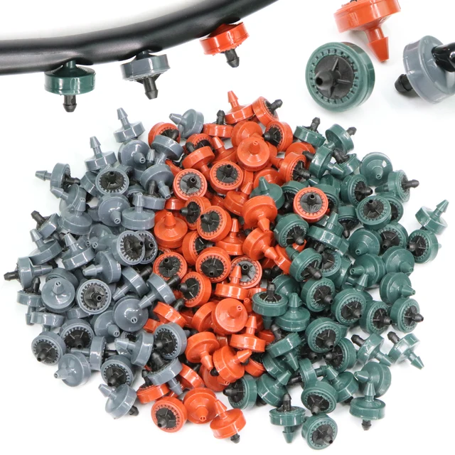 20PCS 2L 4L 8L Automatic Pressure Compensated Dripper Dropper Emitter Garden Drip Irrigation Fittings for 1/4' PE Hose Watering