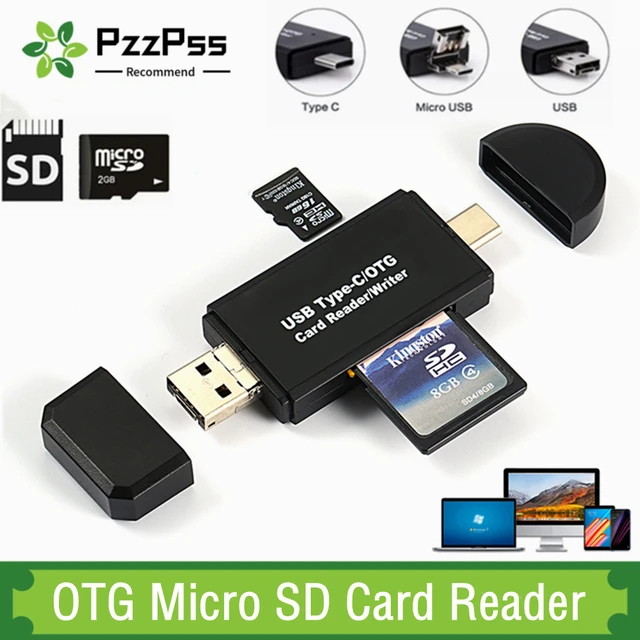USB 2.0 Lecteur de carte USB-C Type-C OTG Micro SD Lecteur de carte  Adaptateur 3 en 1 USB 3.0 TF/Micro SD Lecteur de carte mémoire intelligent  pour téléphone - AliExpress
