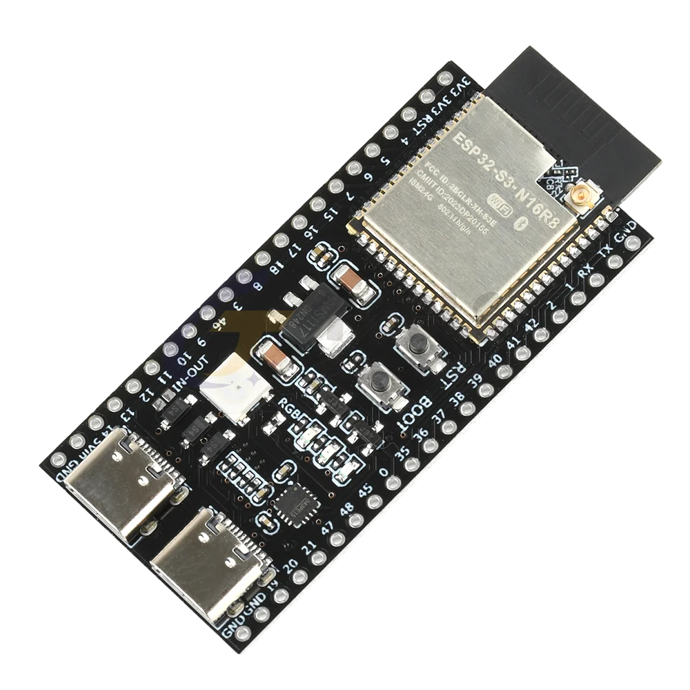 ESP32-S3 Dual Type-C Ontwikkelbord – N16R8 / N8R2, Dual-core, WiFi & BT 5, 36 I/O Poorten, Voor IoT Projecten
