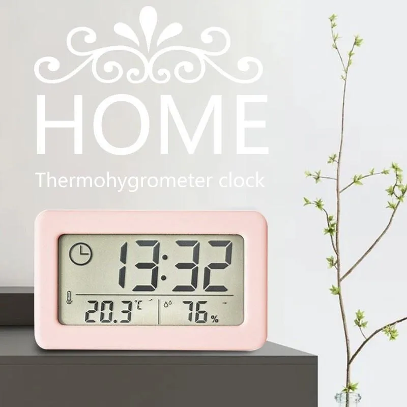 Large LCD Screen Electronic Clock Thermometer Hygrometer Ultra-thin Multifunction Temperature Humidity Monitor Digital Clock digital clock lcd digital clock digital desk clock digital table clock