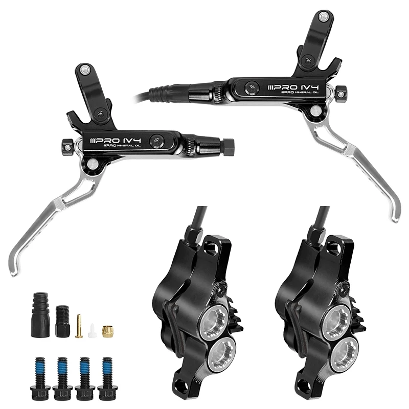 IIIPRO 4 Kolben Fahrrad hydraulische Scheibenbremse Set Rennrad Mountainbike hydraulische Bremsen MTB Fahrrad Bremssattel/Hebel für SHIMANO – Detail 7