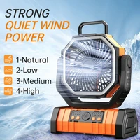 20000mAh 10000mAhUSB Rechargeable Camping Fan Portable Air Circulators Wireless Fans 270 ° Head Rotation Tent Fan with Hook 1