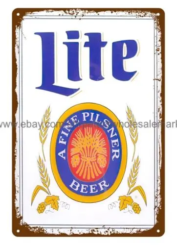 Фото Lite A Fine Pilsner пивной металлический жестяной знак для бара, клуба, магазина и домашний декор №1