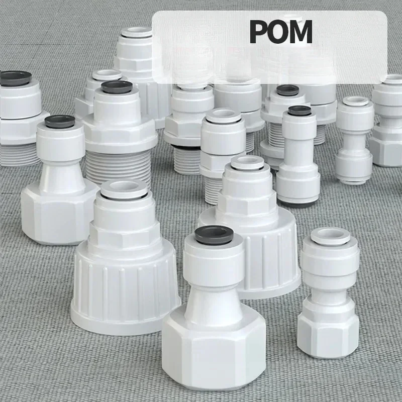 BSP Male Female 1/4" 3/8" OD Tube Hose Straight Elbow Tee POM Connector for Drinking Water Purifies RO Filter Reverse Osmosis System pipe fitting