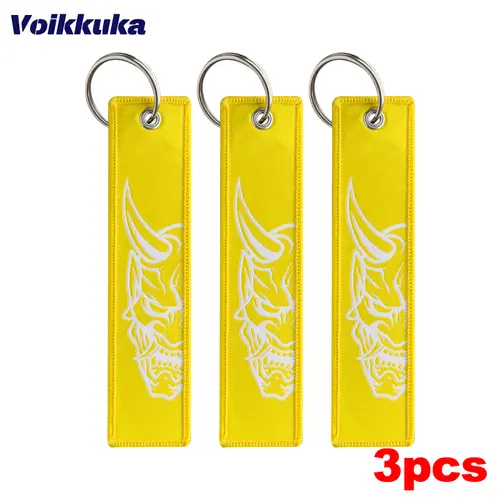 1Pc/2Pcs/3Pcs Set Sale Red Tag Midnight Club Oni Mask Both Sides Embroidery Patterns Funny Keychain Motorcycle Wholesale - Image 7