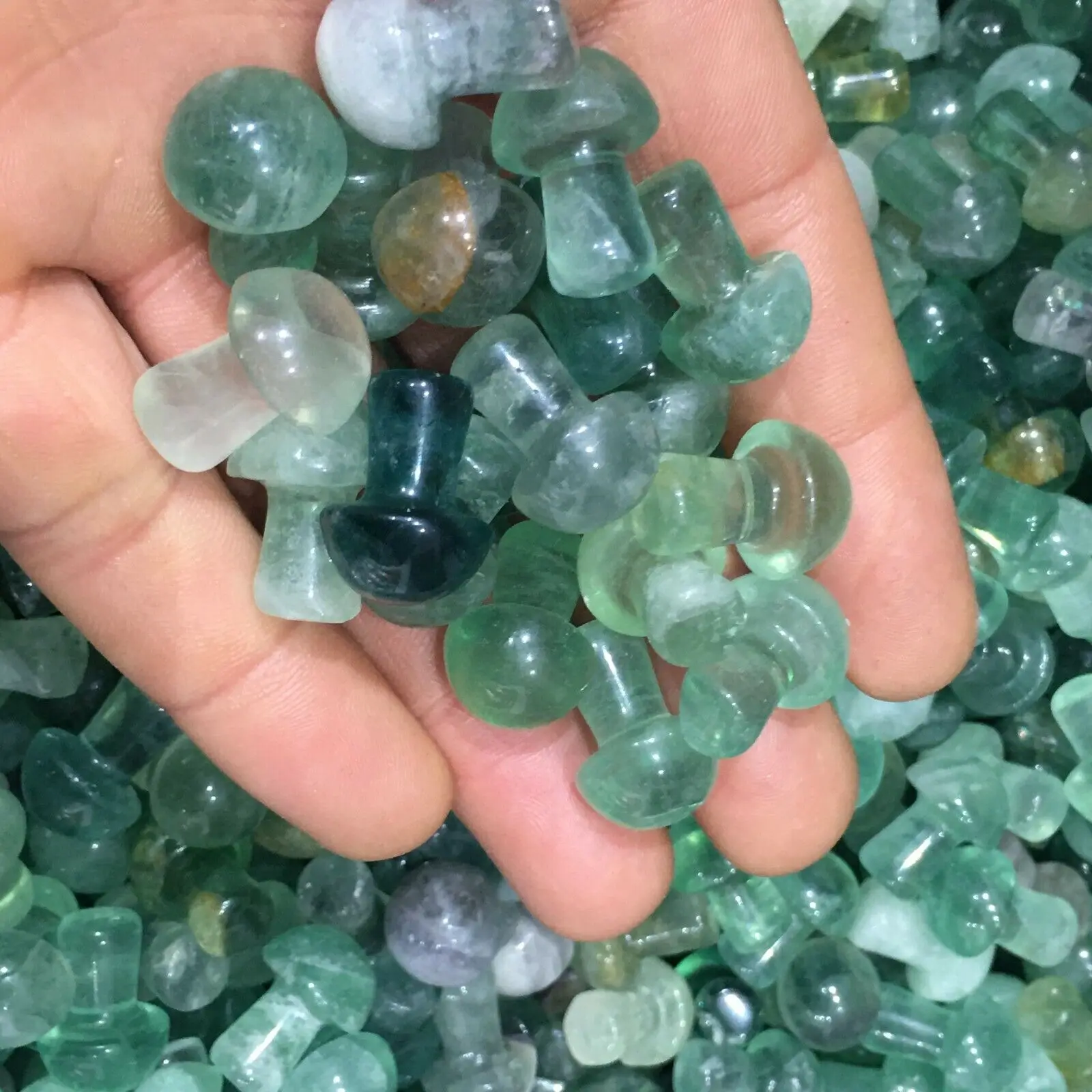 

Натуральный кристалл зеленого цвета, кварц, резной вручную гриб, Кристалл Рейки, лечение