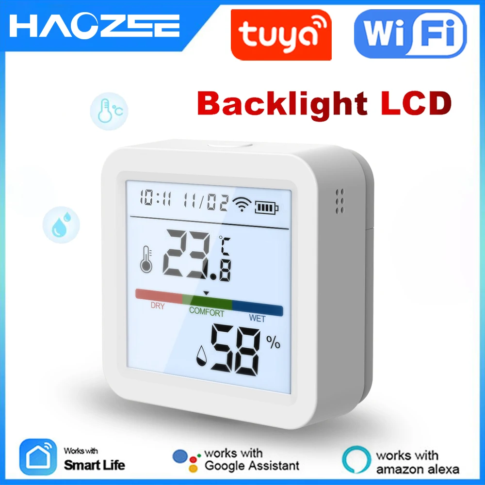 Tuya Smart WIFI Temperature And Humidity Sensor Indoor Hygrometer Thermometer With LCD Display Support Alexa Google Assistant