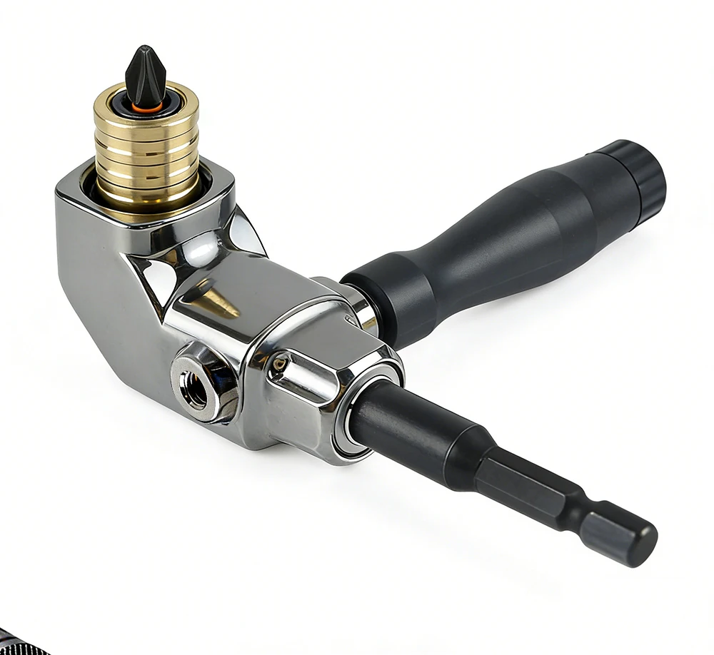 90 Degree Right Angle Drill Attachment Right Angle Screwdriver Bit Holder for 1/