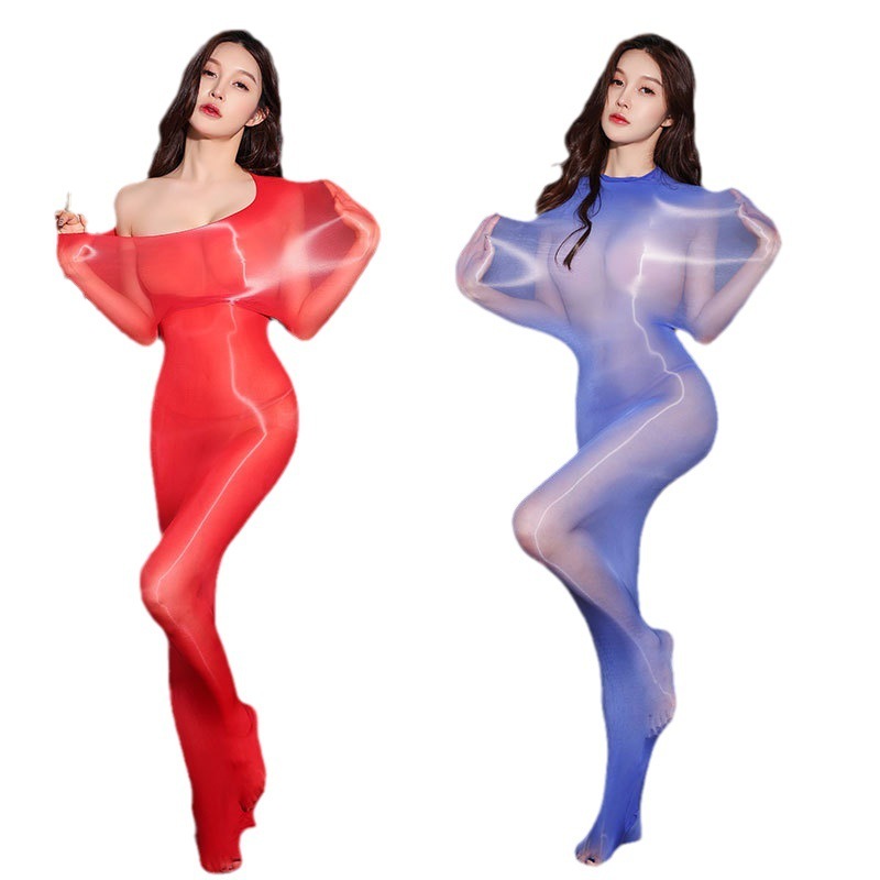 Oil Shiny Seamless Full Body Stockings Sleeping Bag Bondage Pullover Oily One-piece One-piece All-inclusive Tights 8D Ultra-Thin