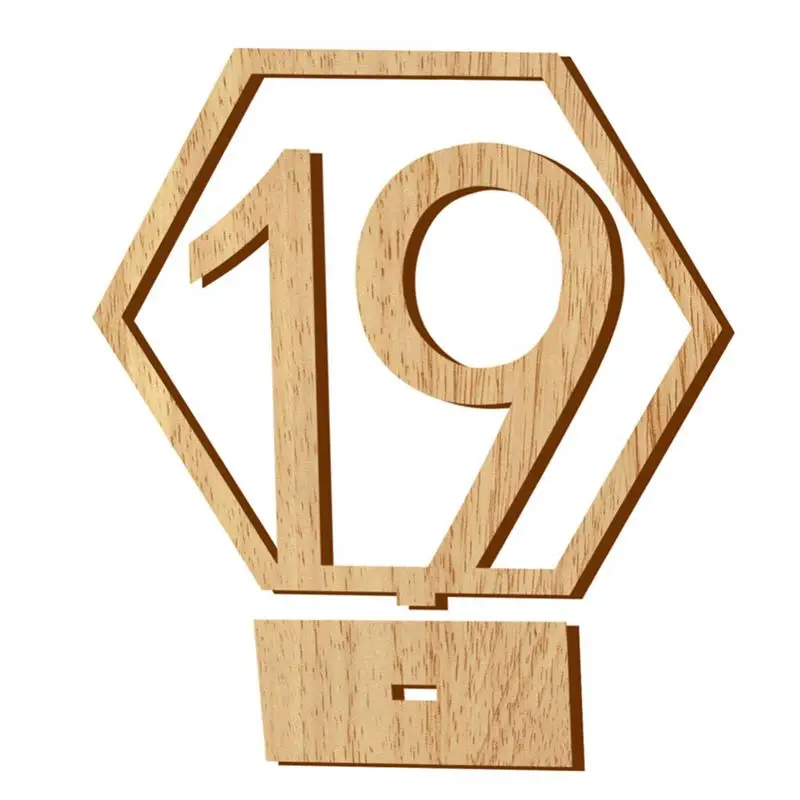 1-20 Numbers Wood Signs Wedding Hexagon Table Number Wooden Table Numbers Rustic Wedding Engagement Seat Sign