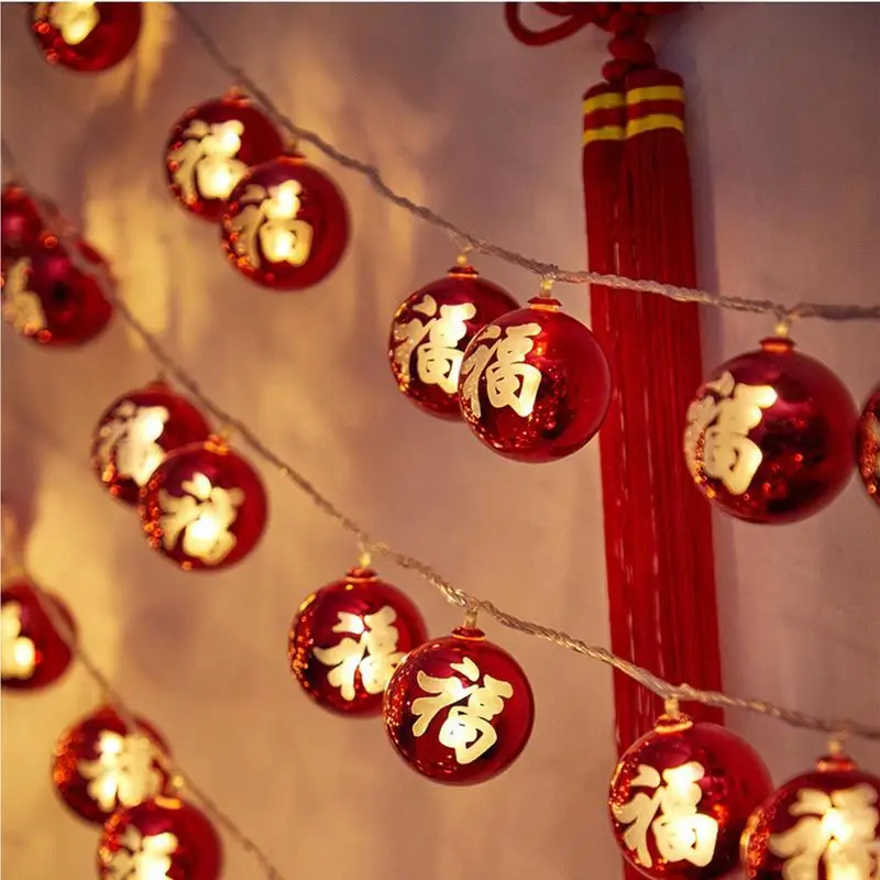 

new year Spring Festival String Light golden printings Room Ornaments Lights for Bedroom Balcony Courtyard Living Room decoratio