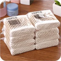 500pcs Double Head Wood Cotton Swab Nose Ears Cleaning Women Makeup Tools Lipstik Cotton Buds Tip Sticks Bastoncillos Oidos 1