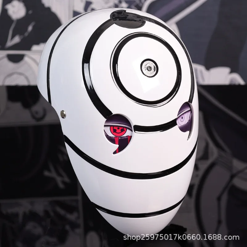Naruto Anime Helmet mask eyes shining Cosplay Uchiha Obito Shine Mask Akatsuki Sharingan Cartoon Shine Highly Imitative toy Mask
