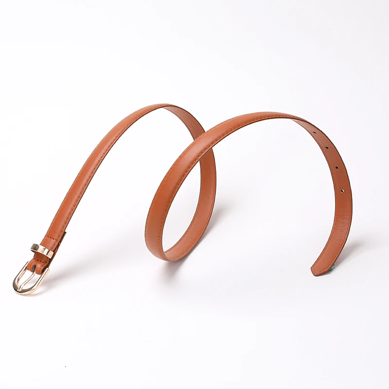 Goowail 2022 Female Black White Yellow Leather Belts Thin Waist Straps For Casual Dresses Jeans 130cm Long Plus Size Women