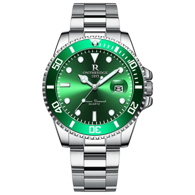 Relógio masculino luz noturna à prova d'água verde água fantasma relógio de quartzo masculino moda negócios lazer relógio enviado dentro de 48 horas