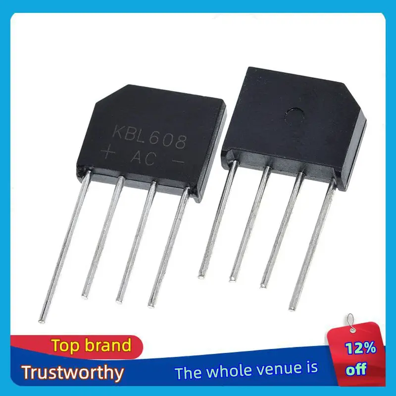 TZT 5/10PCS KBL608 KBL 608 6A 800V