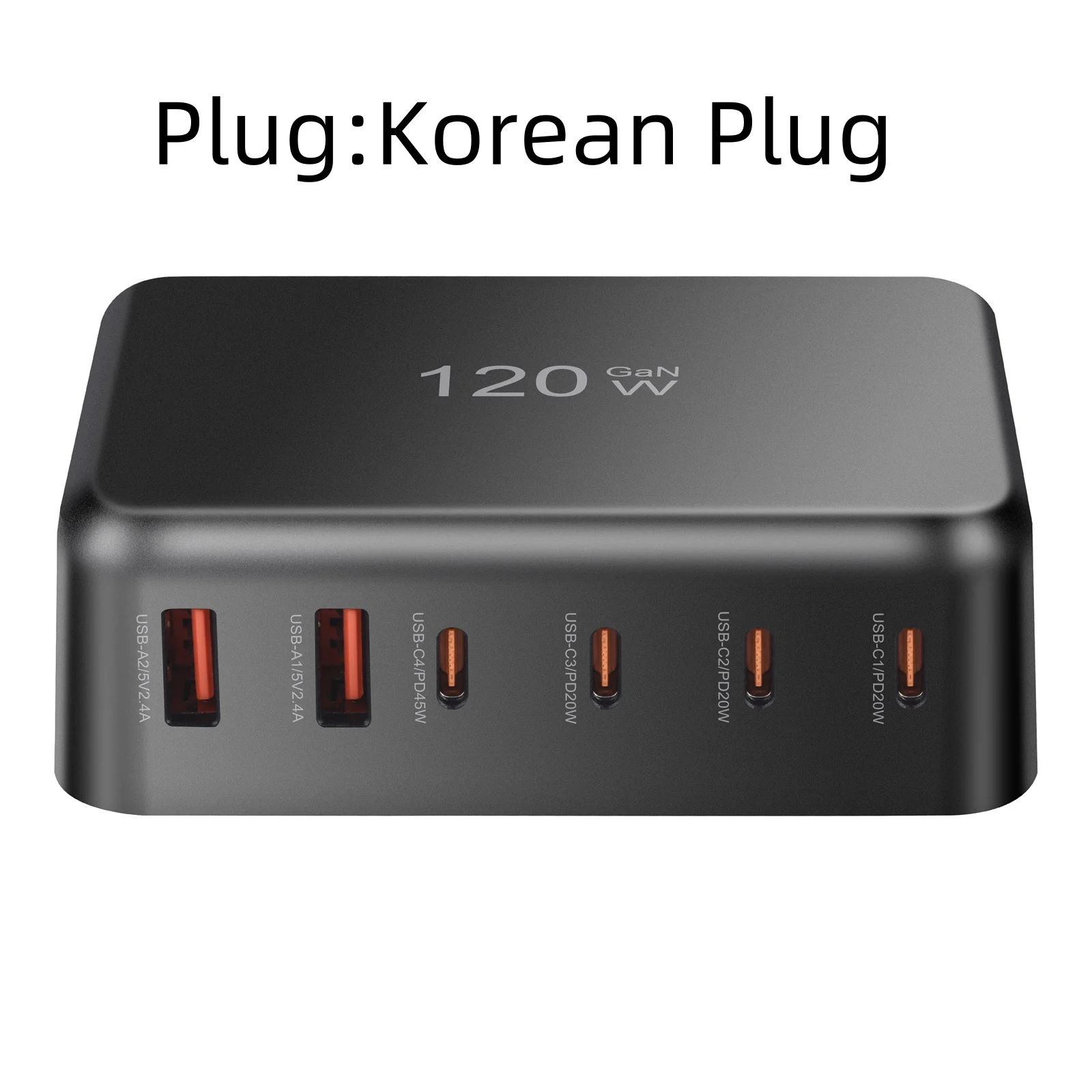 120W GaN 6-Port USB-C Fast Charging Station