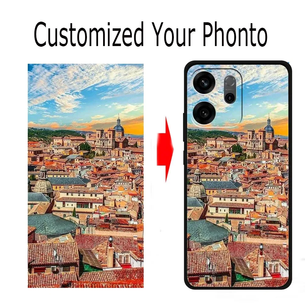 Personalized Silicone Phone Case with Photo and Name - Black Bumper