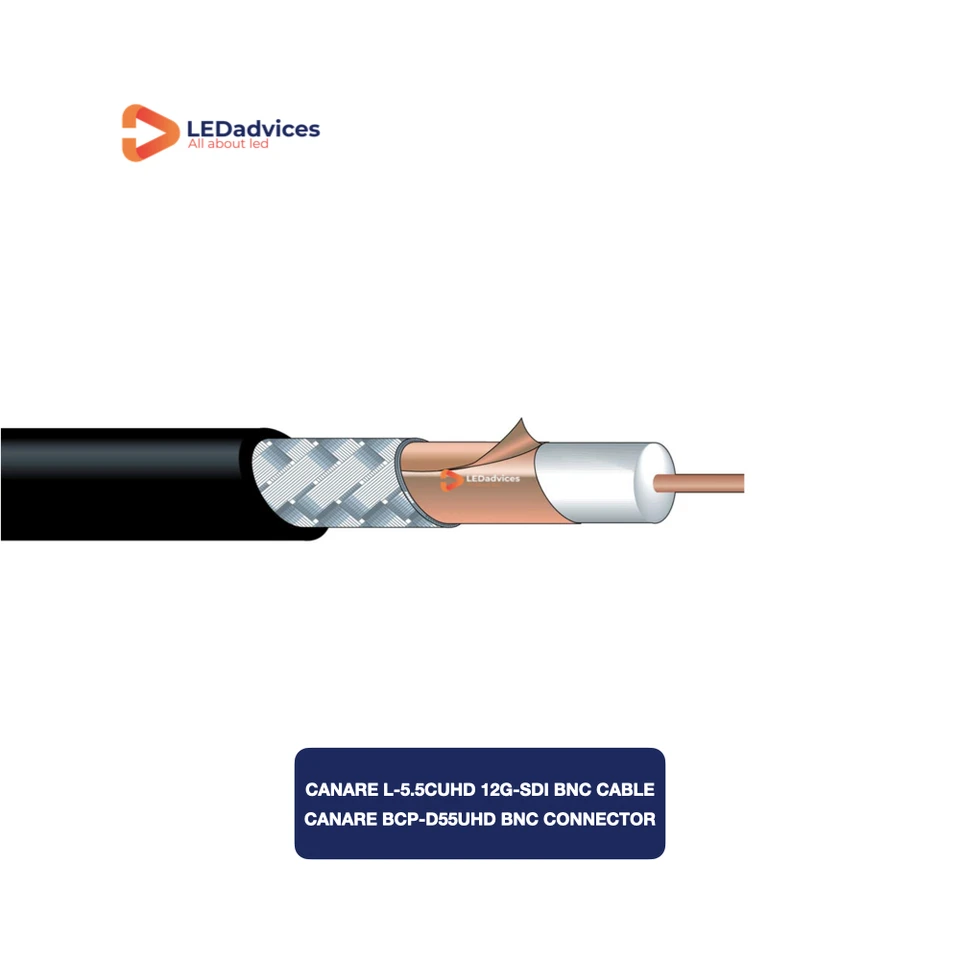 30M 100ft Canare L-5.5CUHD 12G-SDI 4K BNC Cable High