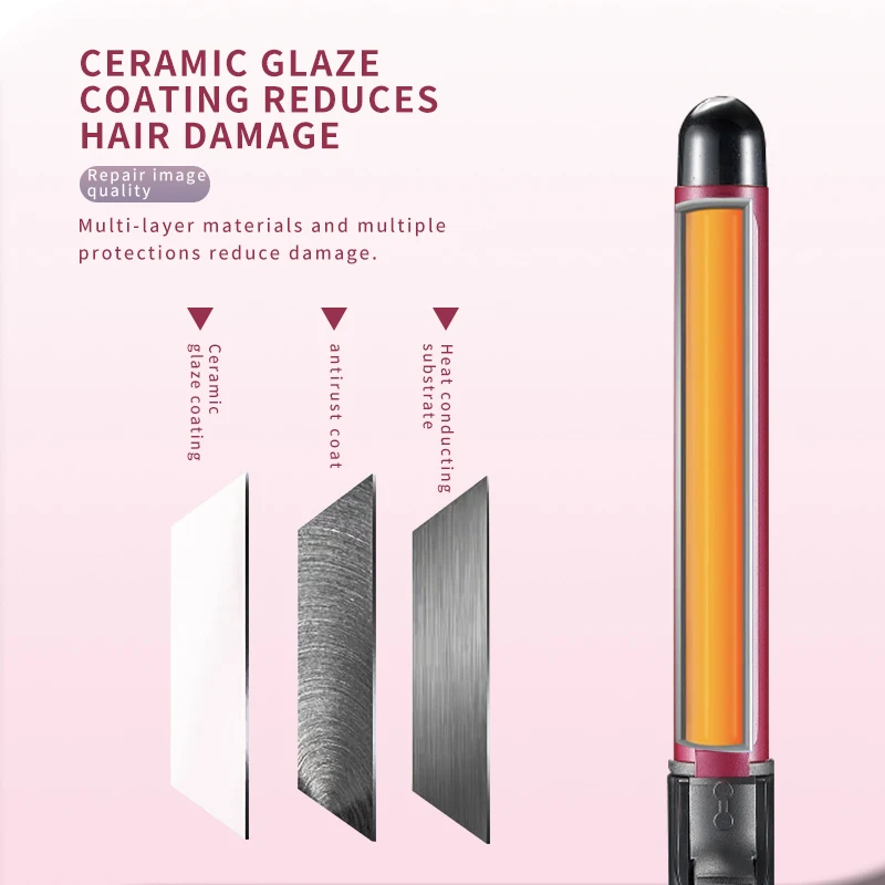 Kemei Professional Hair Curler Hair Curling Iron Wand Ceramic Tourmaline long Barrel Dual Voltage 100-240V Waving Style Too