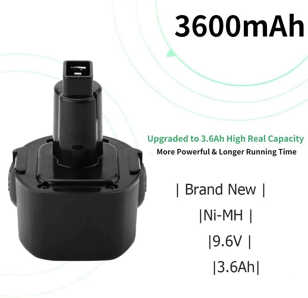 12V 3600mAh Ni-MH Battery For Black Decker Power Tool Battery PS130 PS130A  A9252 A-9252
