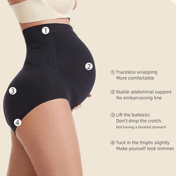 Comfortable Pregnant Clothes High Waist Breathable Pregnancy Underwear Seamless Maternity Panty for Women Boxer Safety Panties