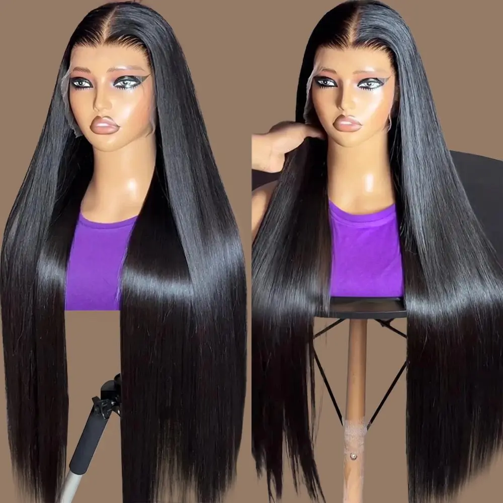 

30 32 38 40 Inch Straight Human Hair 13x4 13x6 Hd Lace Frontal Wig Brazilian Lace Front Human Hair Wigs For Women Pre Plucked