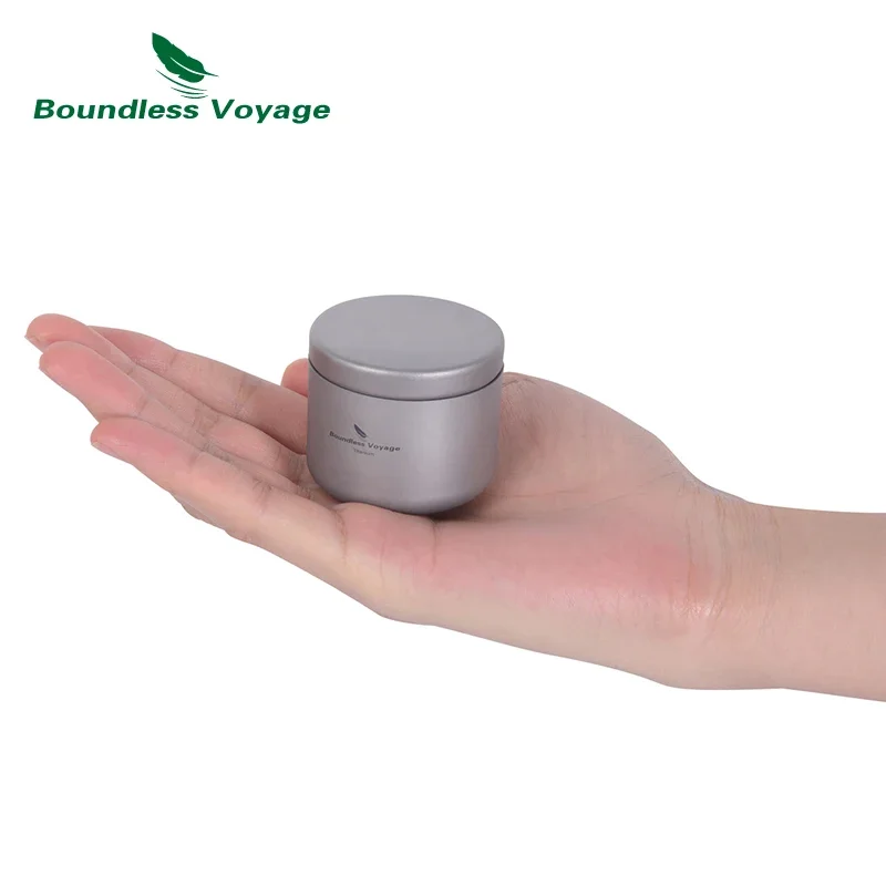 Boundless Voyage Mini Tin Storage Titanium Tea Jar Box Coffee Tea Candy Container Cans Spices Caddies Teaware 35ml