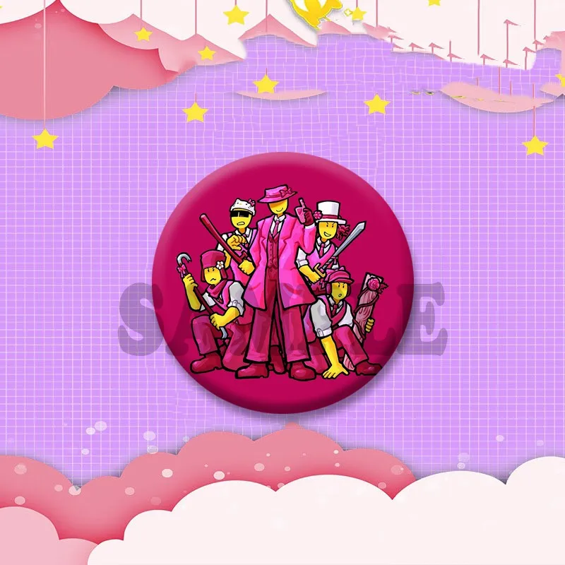 58mm Funny Forsaken Mafioso Round Brooch Clothes Bag Hat Jewelry Accessories Collar Decor Badge Cartoon Enamel Pins Gifts