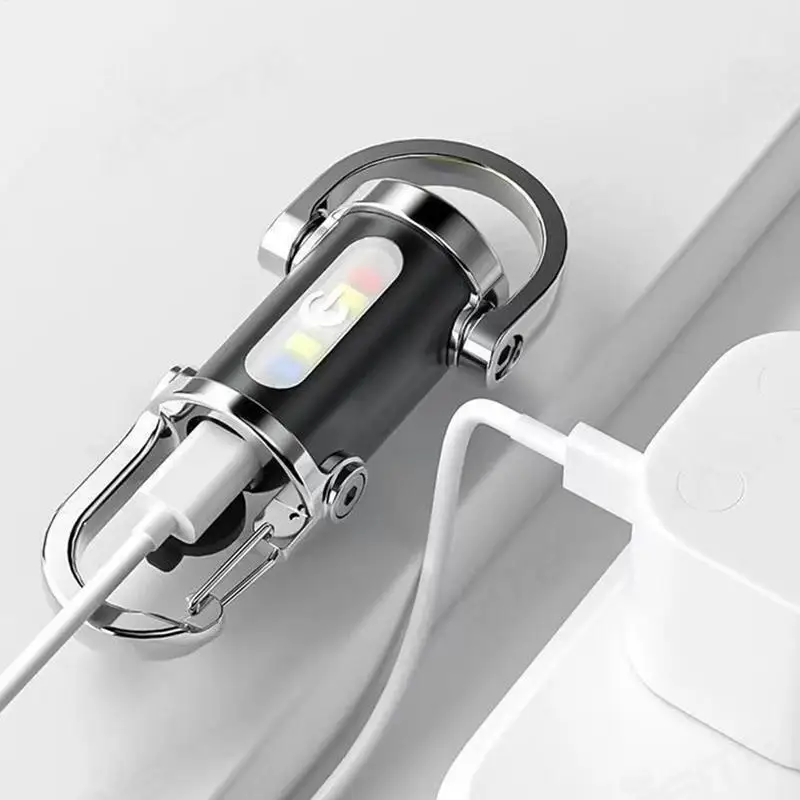 LED Keychain Light Long-lasting Camping mini Flashlight Waterproof Outdoor USB Signal Warning Pocket Lamp For Survival Fishing