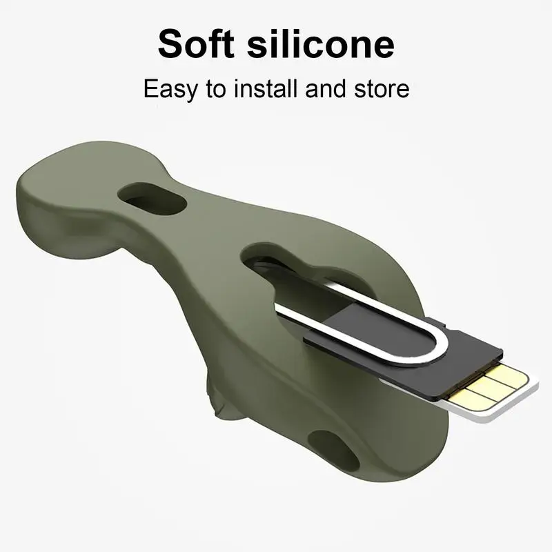 Cute Cartoon Crocodile SIM Card Key Pin Eject Tool Removal Tool Needles Opener SIM Card Tray Pin SIM Tray Ejector Case Key Chain - Image 2